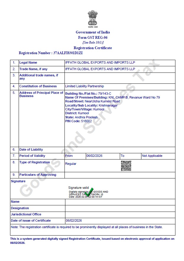 APEDA Certificate